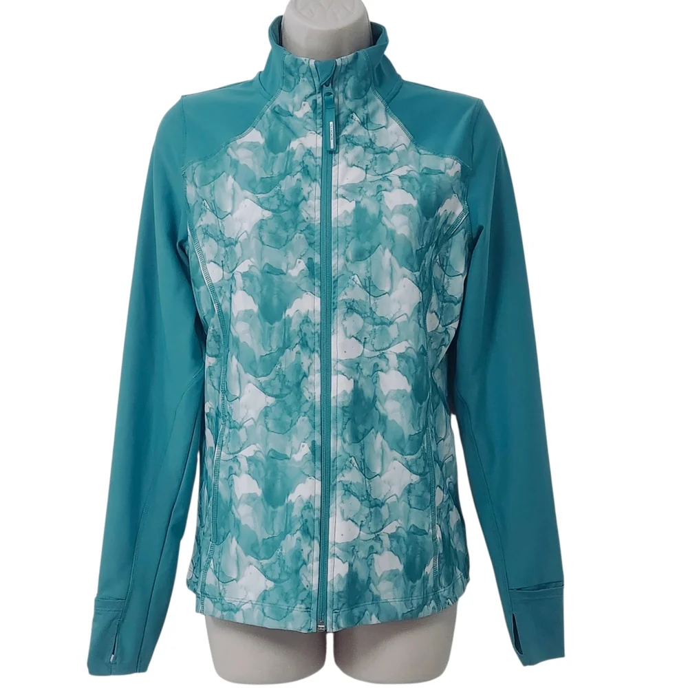 MONDETTA size S Aqua Teal Performance Athletic Jacket - Picture 5 of 12